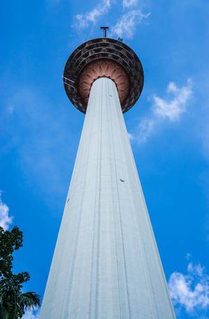 View of KL Tower from the Ground in Kuala Lumpur