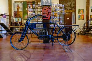 Vintage motorcycle inside Balay Negrense Museum
