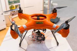 Waterproof drone Splash from Swellpro in orange - professional aerial