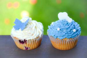 Weiße & blaue muffins