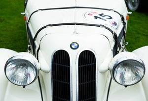 White classic BMW car
