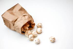 White Mushroom in a Brown Bag