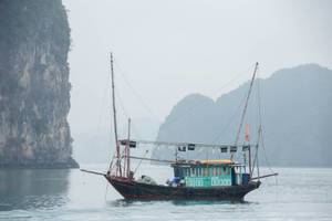 wooden Fish Boat at Sea Close up  (Flip 2019)