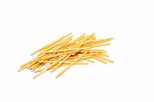 Wooden matches on white background