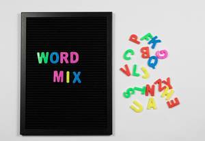 Word mix written with colorful letters