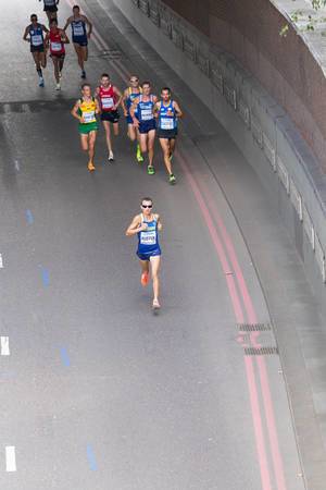 Yuriy Rusyuk und weitere Läufer (Marathon Finale) bei den IAAF Leichtathletik-Weltmeisterschaften 2017 in London